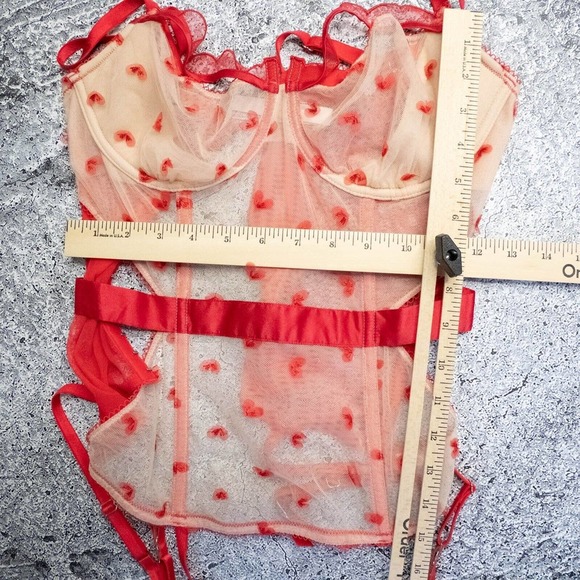 Victorias Secret Womens Corset 36D Limited Edition Mary Widow Mesh Lace Bustier - Picture 13 of 14